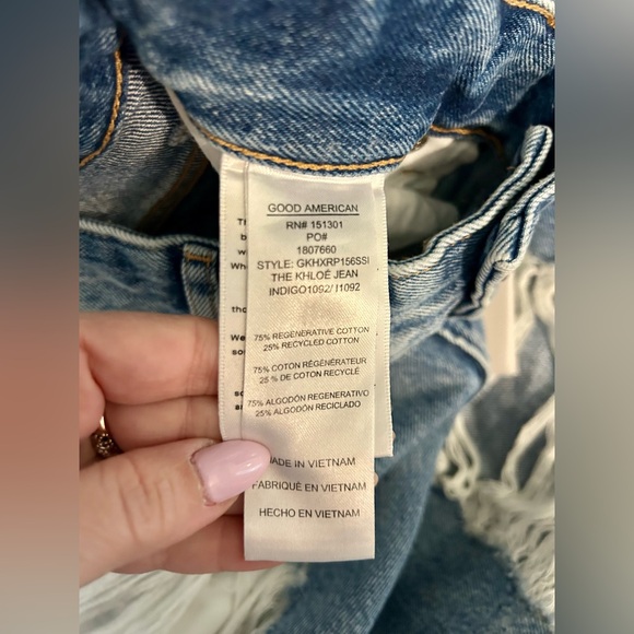 Good American “The Khloé Jean” Super High-Rise Distressed Jeans NWT- Size 12 - Picture 5 of 8